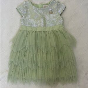 Disney Tiana Green Sequin Tulle Party Dress
